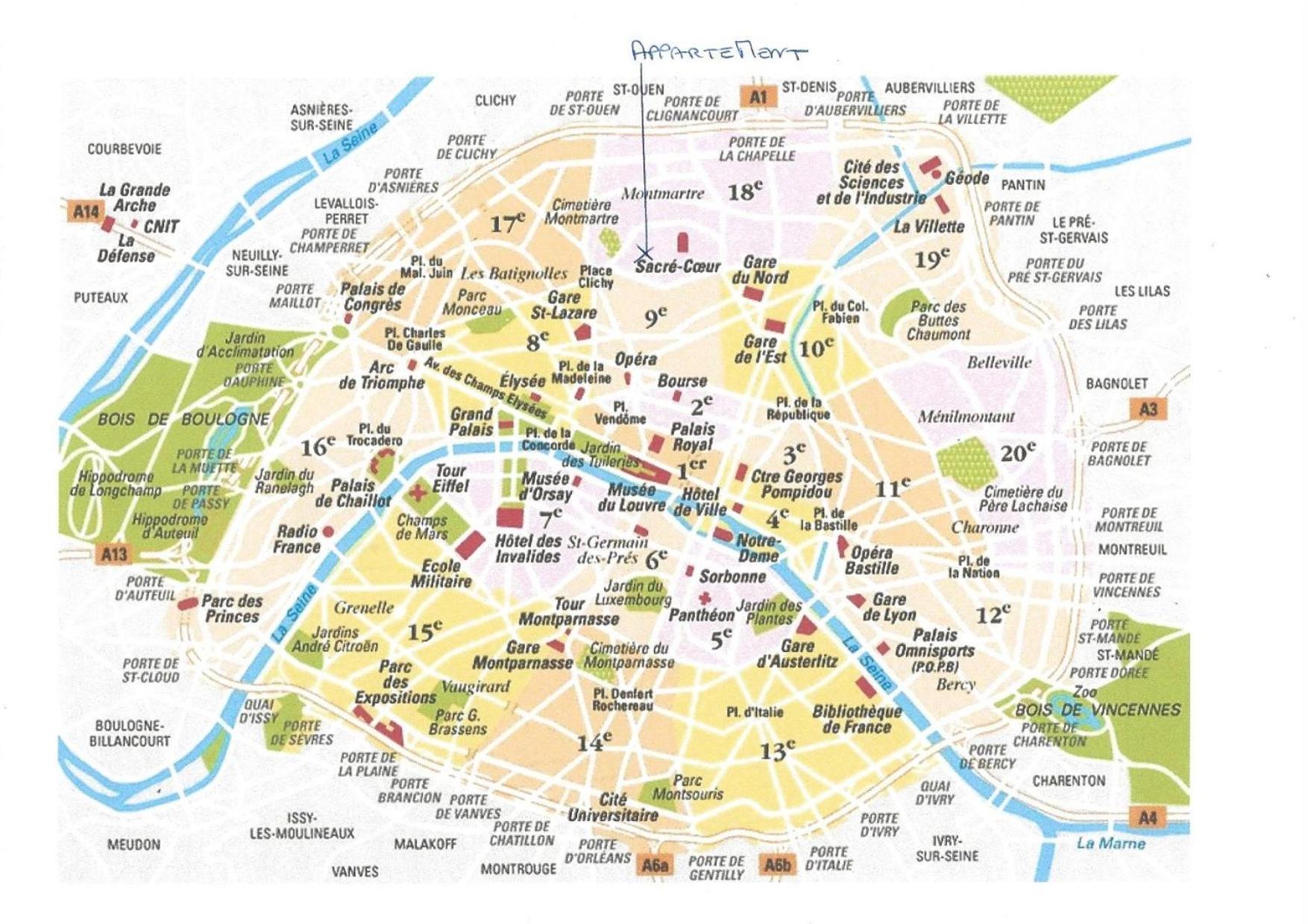 Paris Sacre Coeur Montmartre Et Tour Eiffel, 8 People, Daire Dış mekan fotoğraf